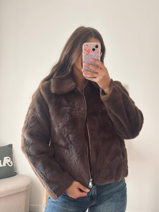 Veste en Fausse Fourrure - Choco