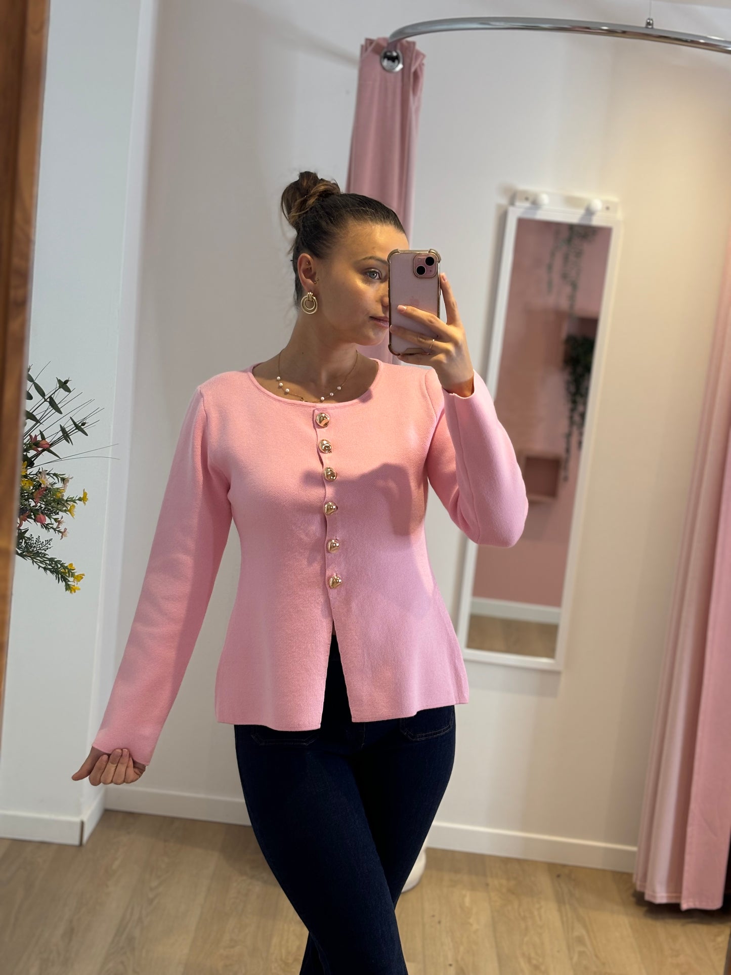 Gilet Elza rose