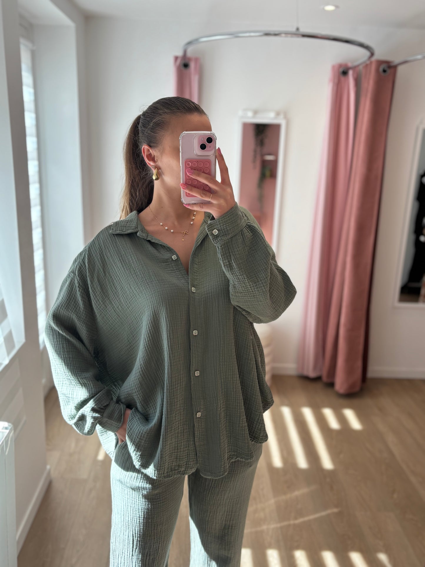 Chemise en Gaze de Coton – Kaki