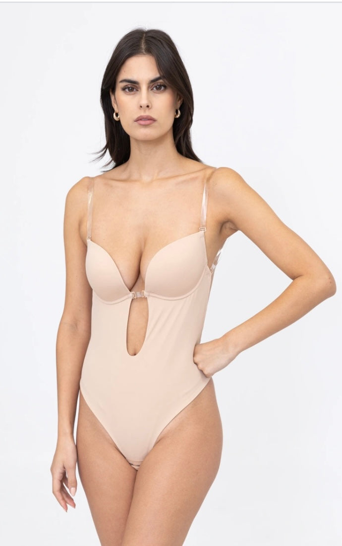 Body dos nu Sans Couture (Pas de Bride dans Le Dos) – Seconde Peau Invisible beige