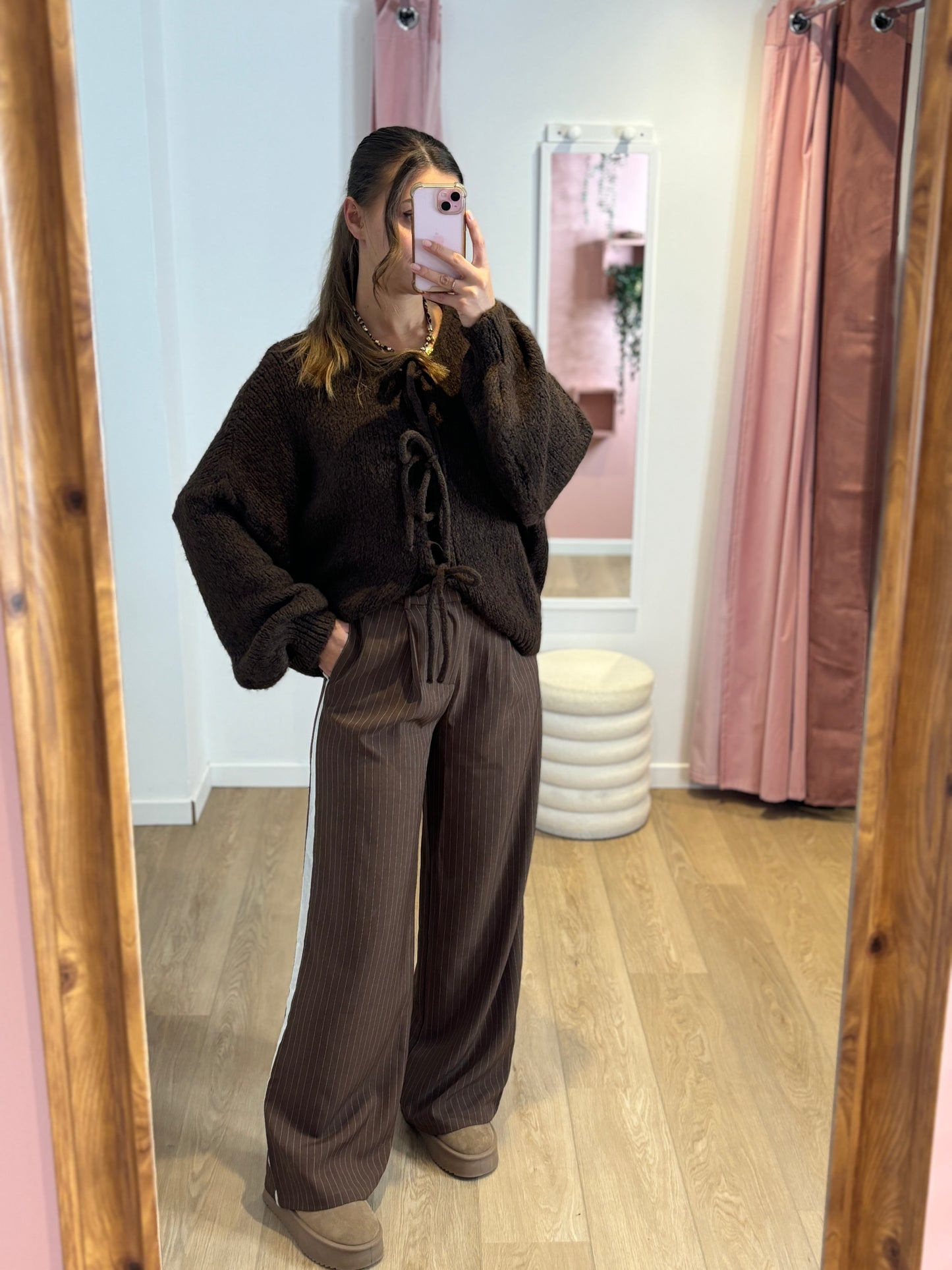 Pantalon rayure marron
