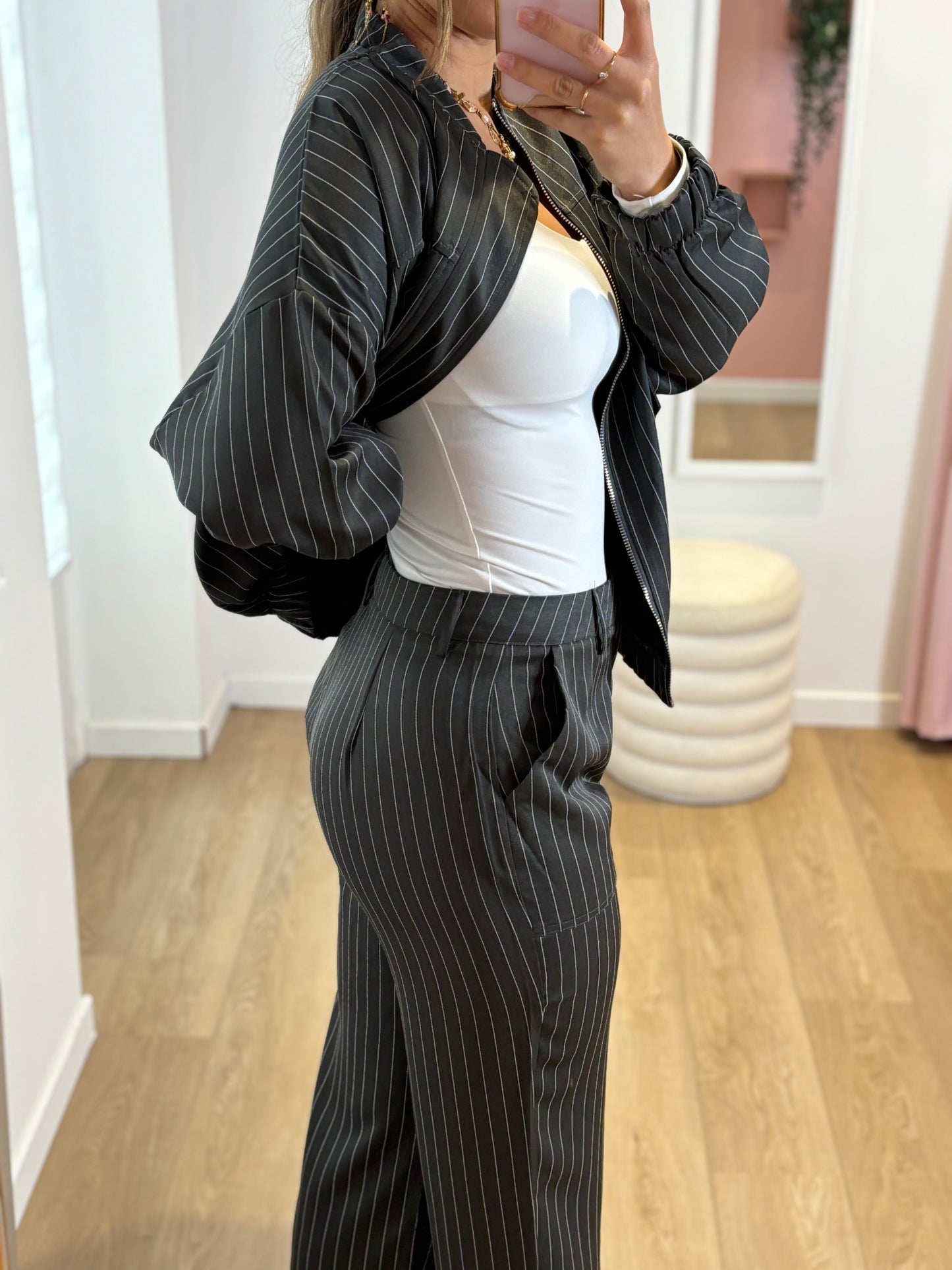 Pantalon à Rayures - Gris