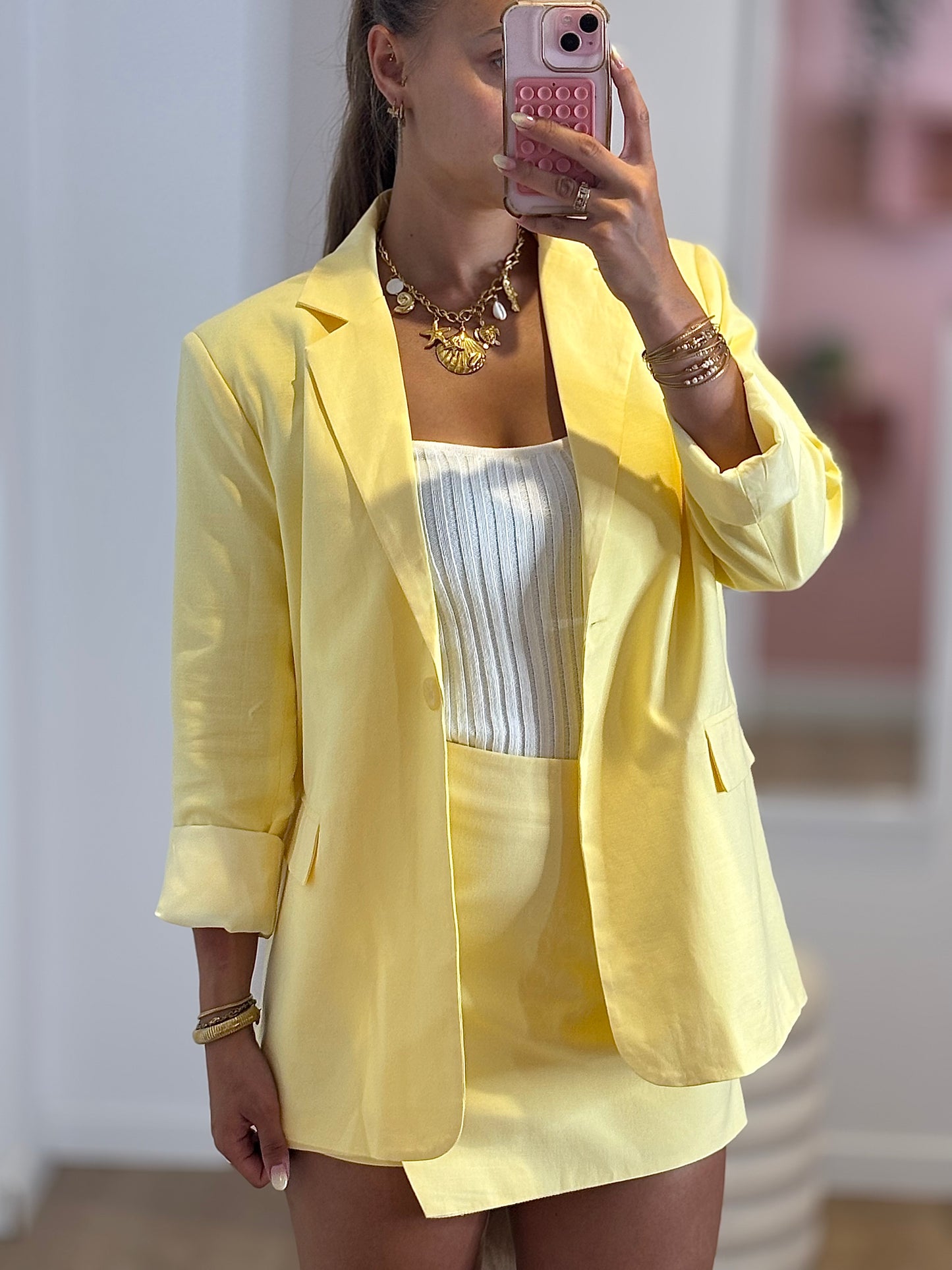 Blazer en Lin - Jaune Pastel