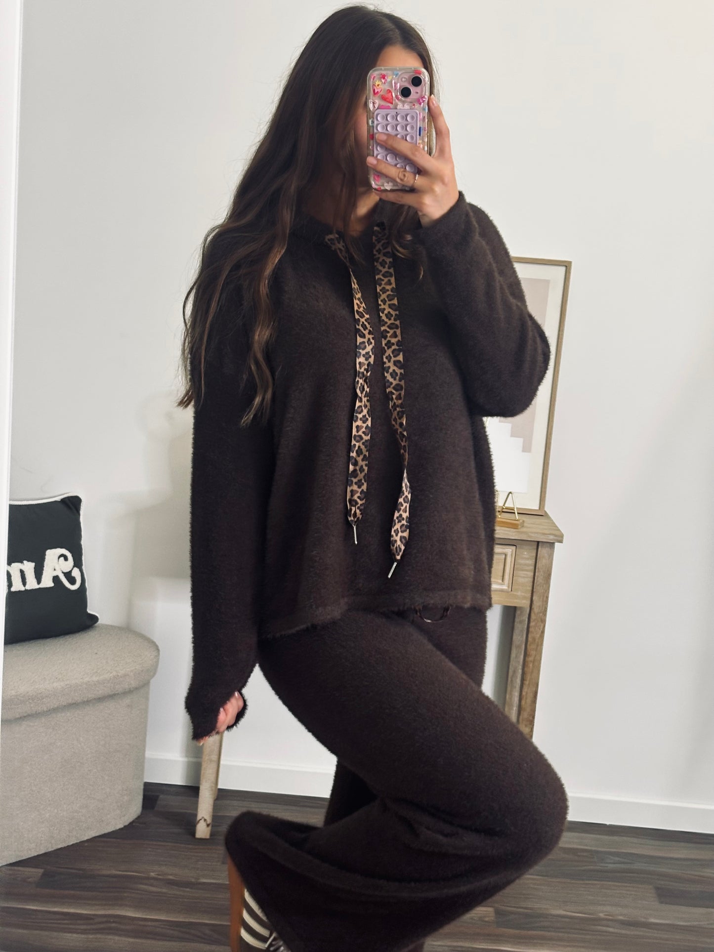 Pull à Capuche Doudou - Chocolat