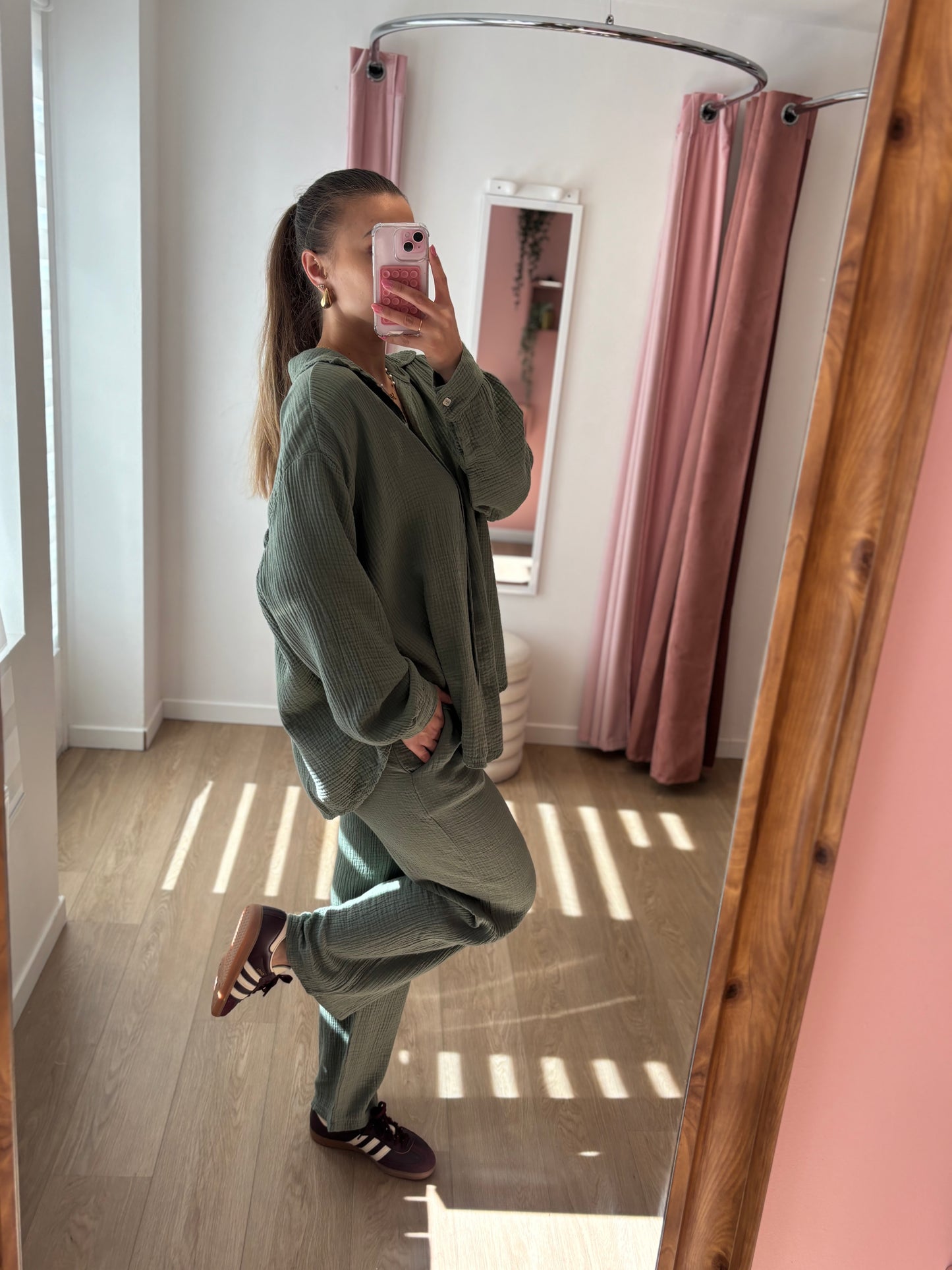 Pantalon en Gaze de Coton - Kaki