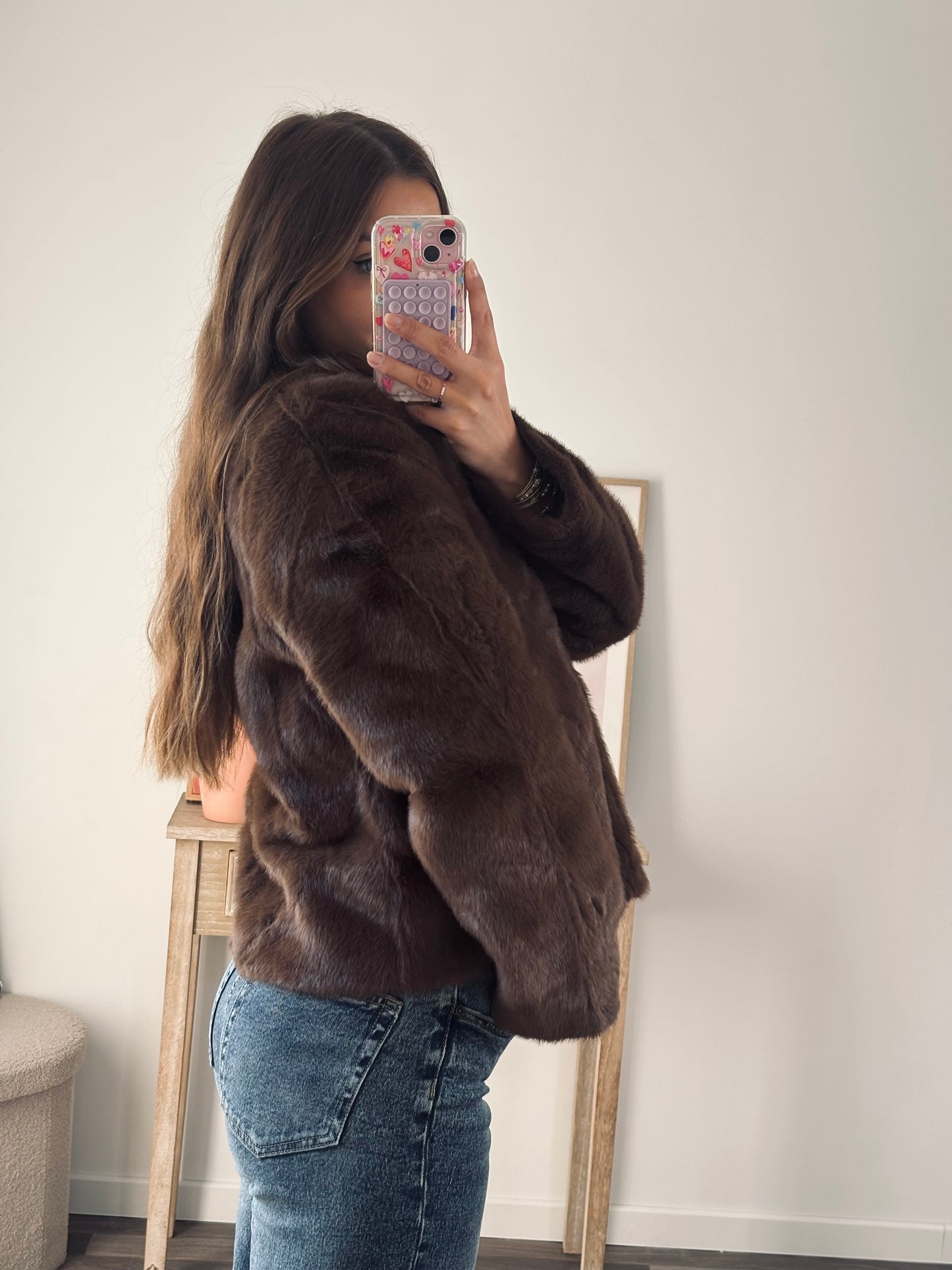 Veste en Fausse Fourrure - Choco