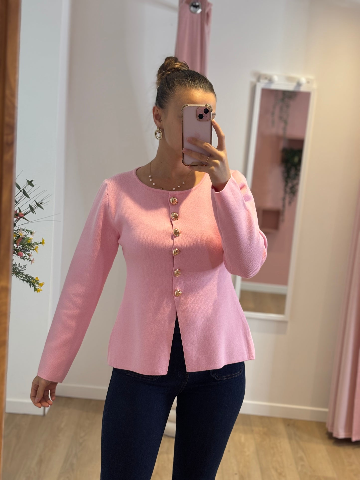 Gilet Elza rose