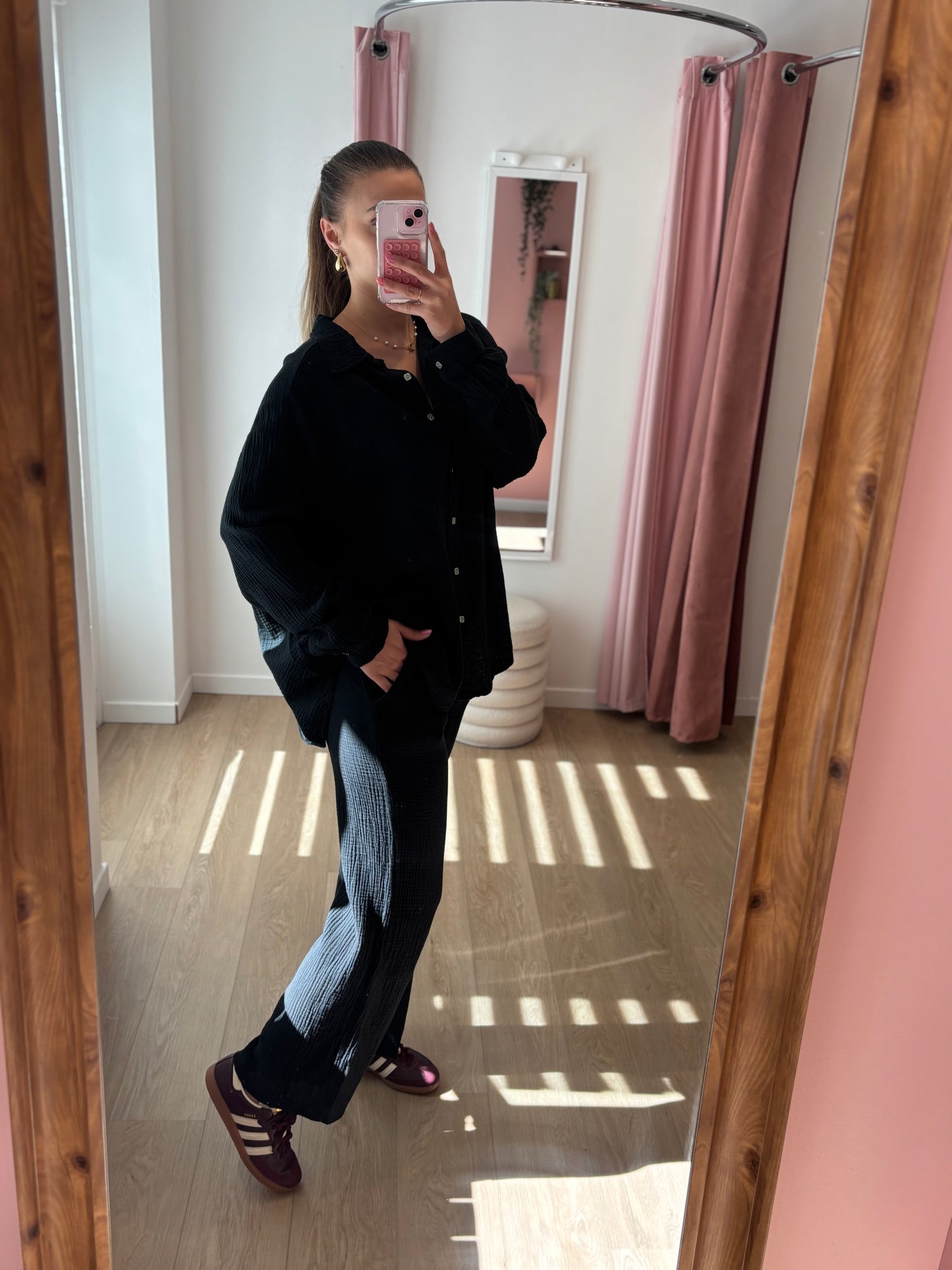 Pantalon en Gaze de Coton - Noir