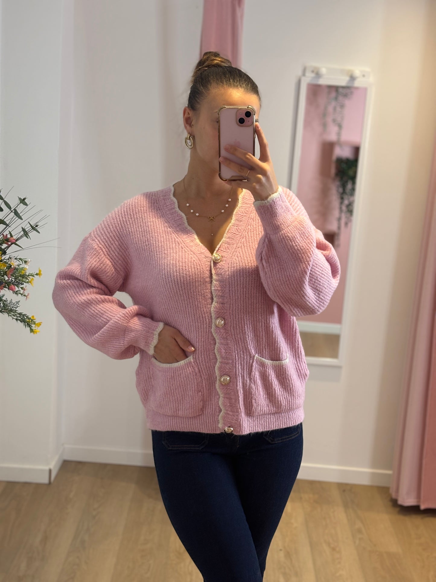 Gilet Fanny rose