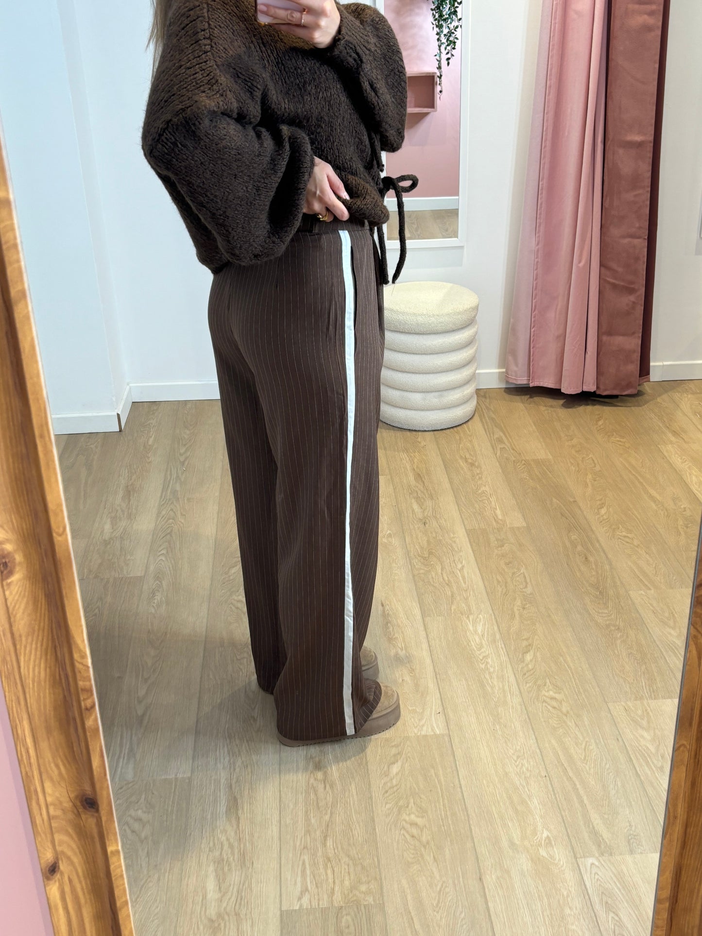 Pantalon rayure marron