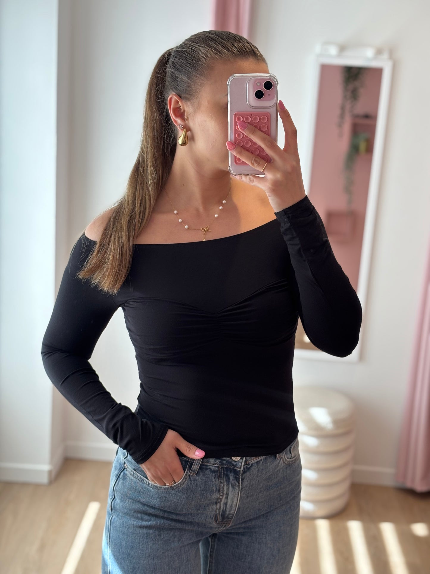Haut Manches Longues avec Doublure Effet Bandeau