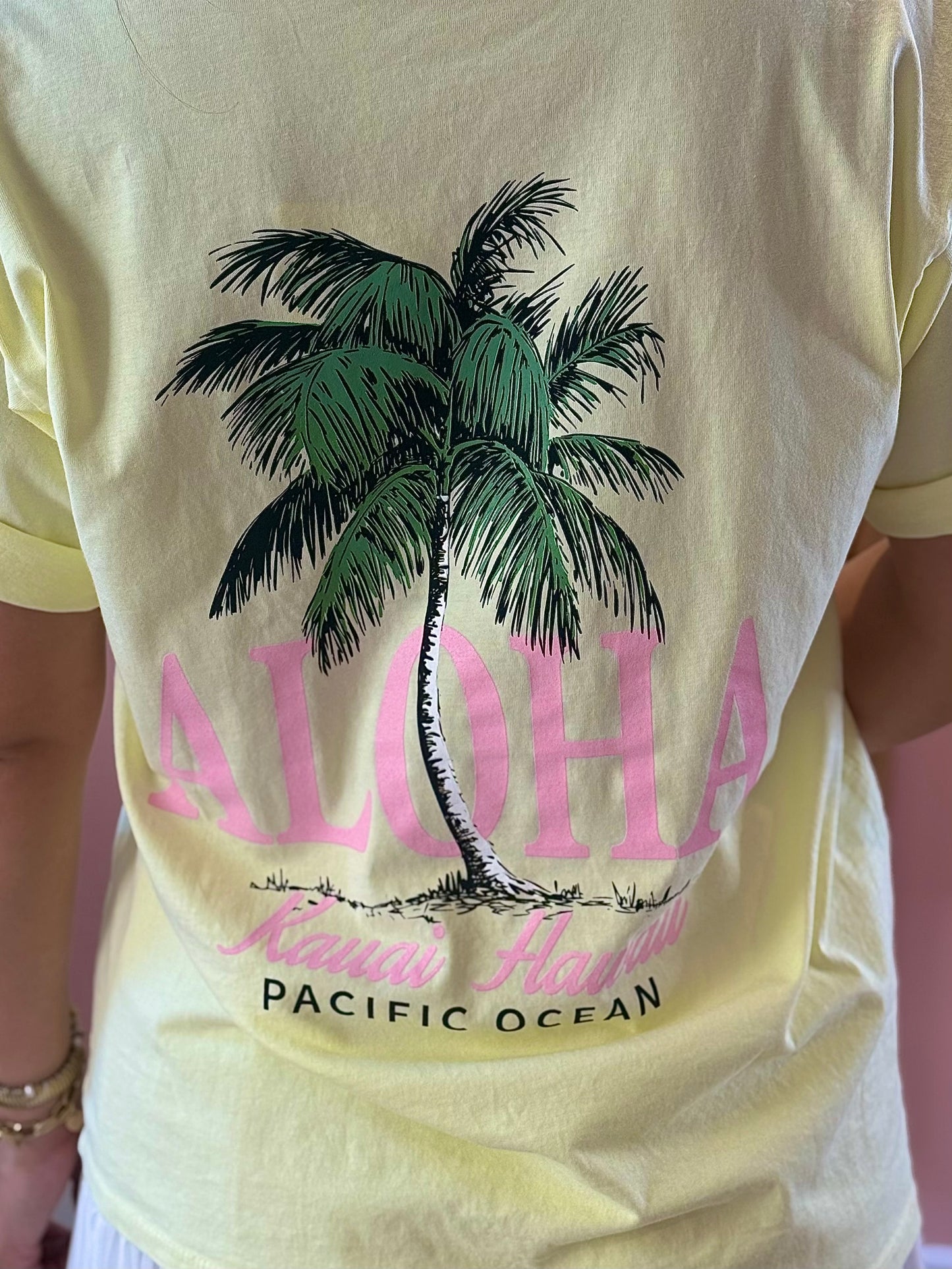 T-shirt ALOHA jaune clair