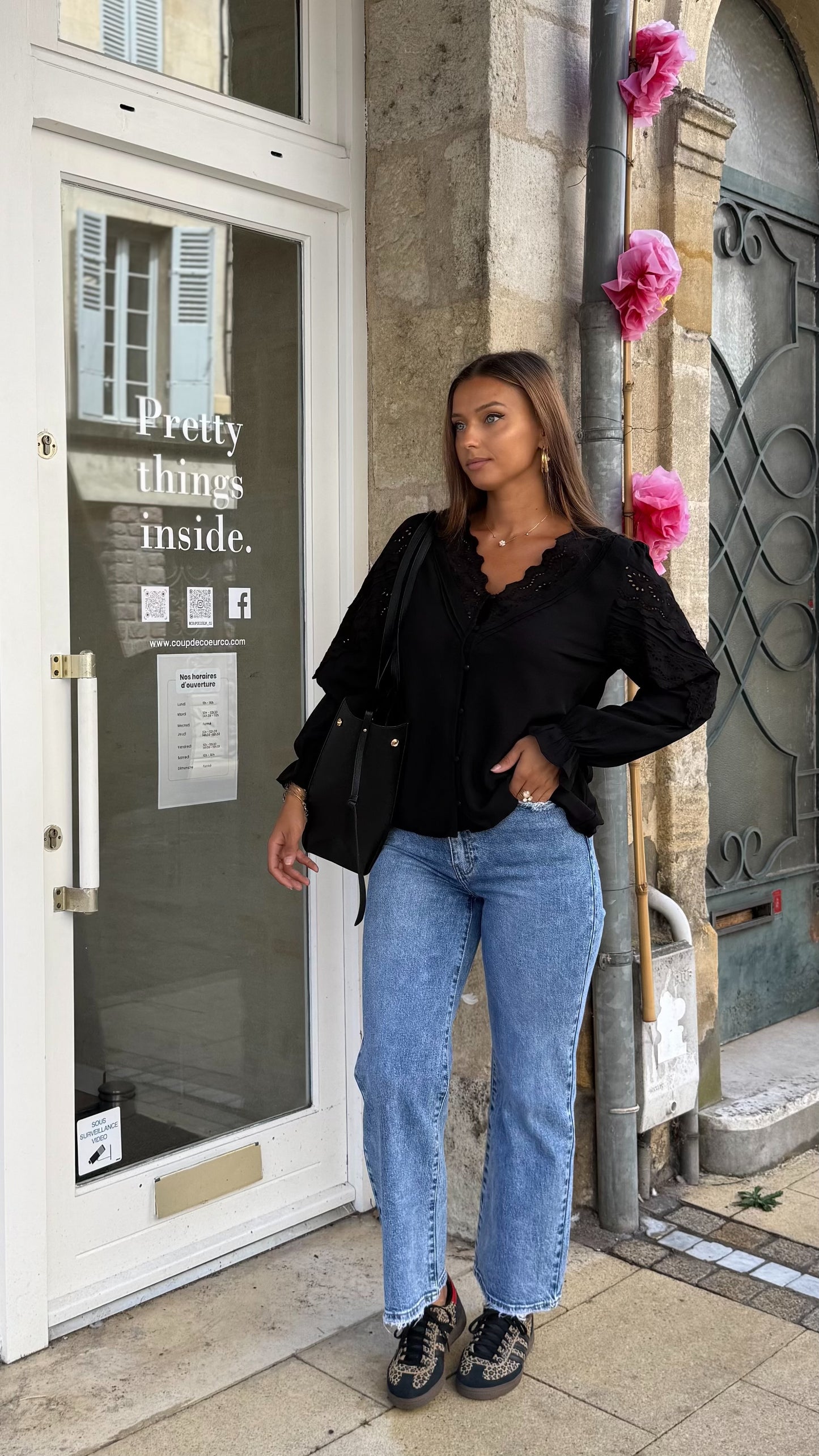 Blouse Brodée - Noir