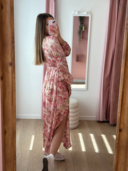 Robe longue fuschia