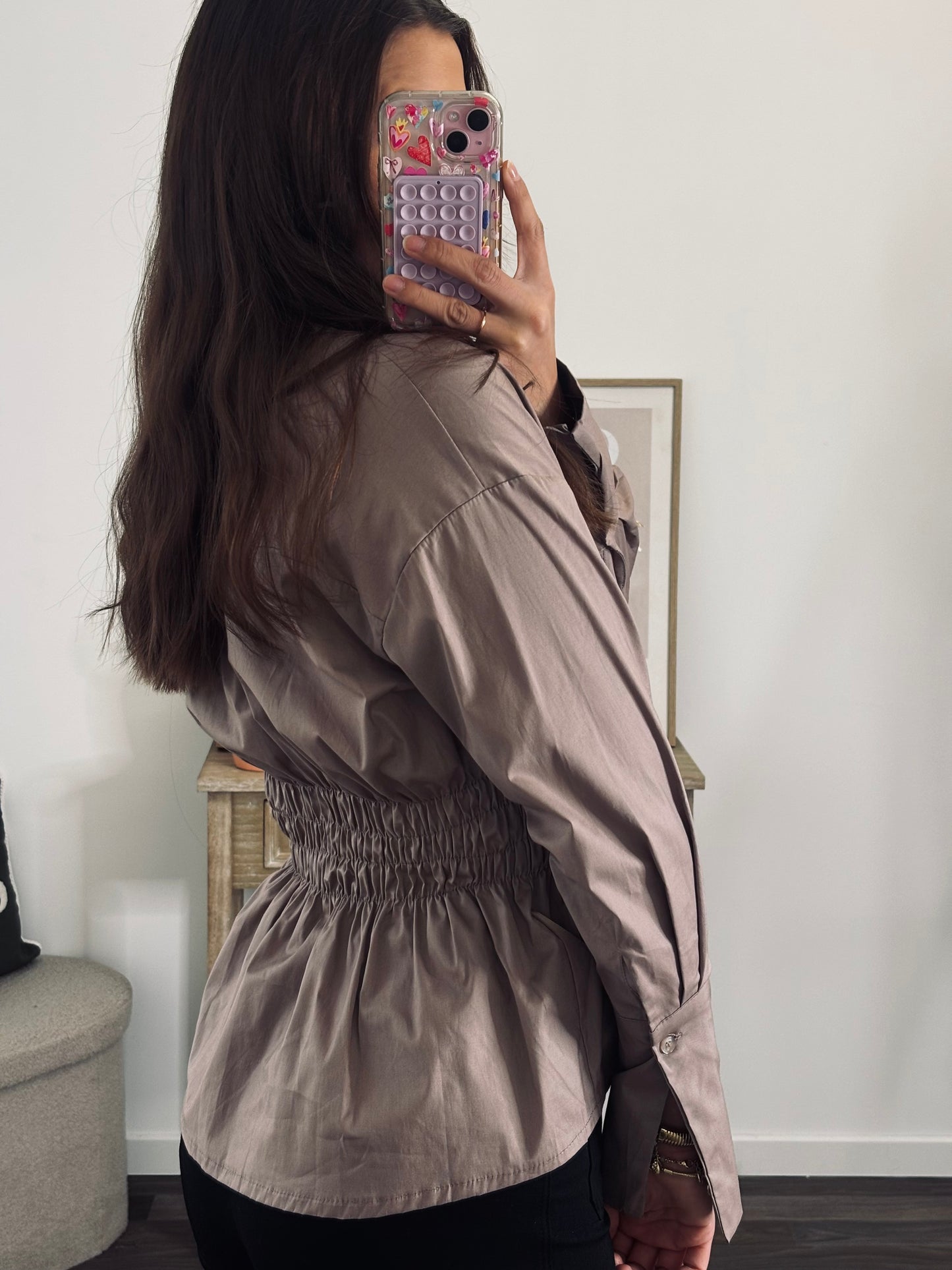 Chemise Smocké À La Taille - Champagne