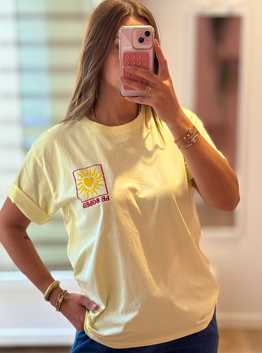 T-shirt SOLEIL jaune clair