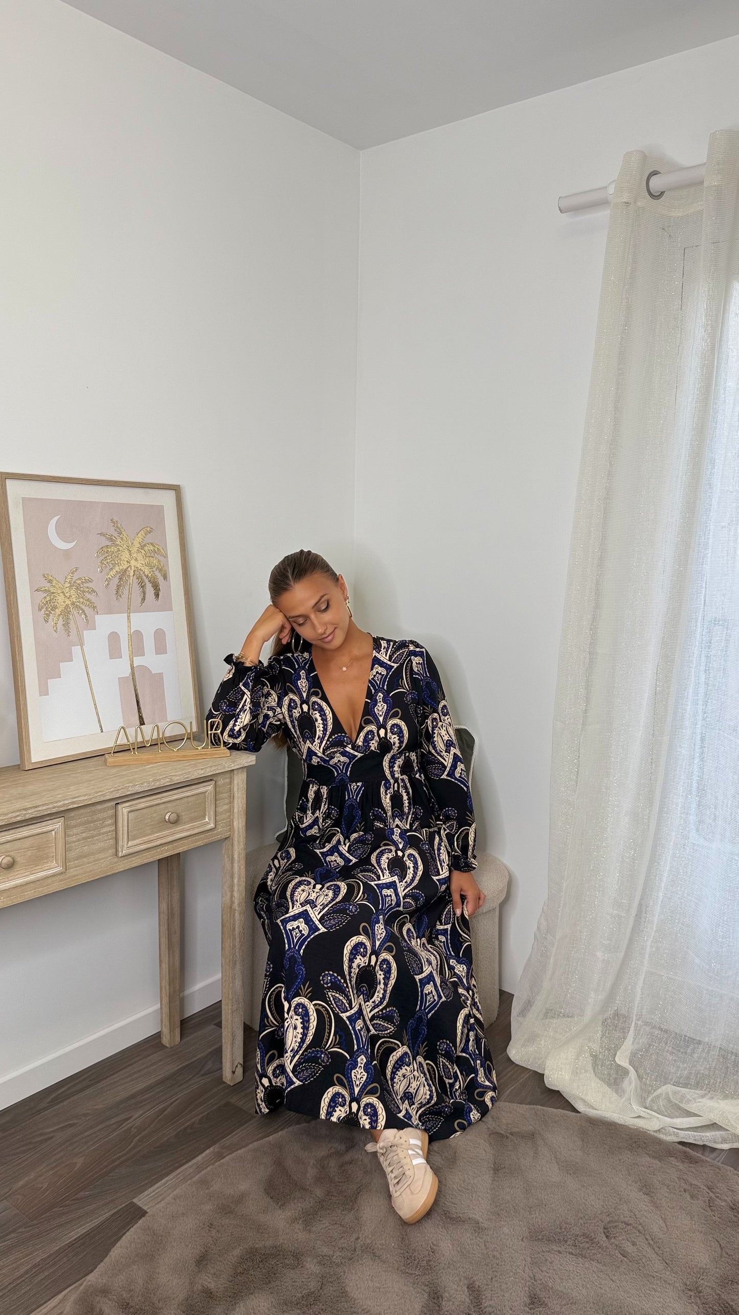 Robe Longue Imprimée Paisley