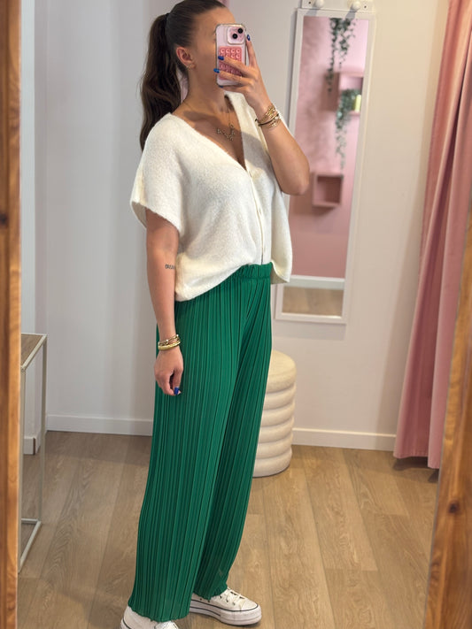Pantalon Fluide Plissé - Vert