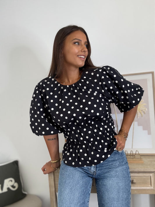 Blouse à Pois - Noir & Blanche