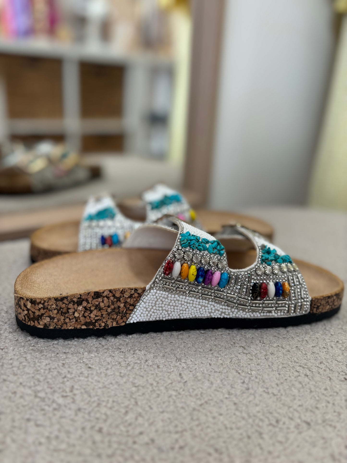 Sandales perles blanches