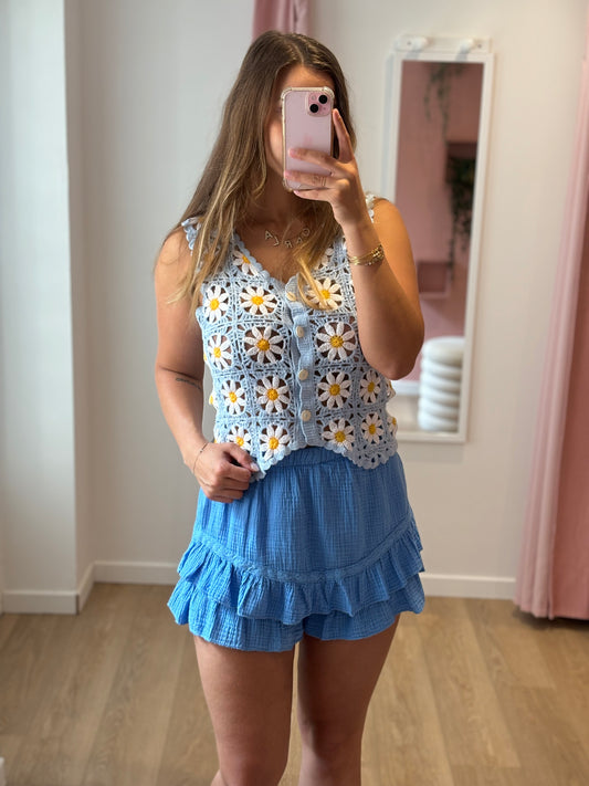 Jupe-short Olivia bleu ciel