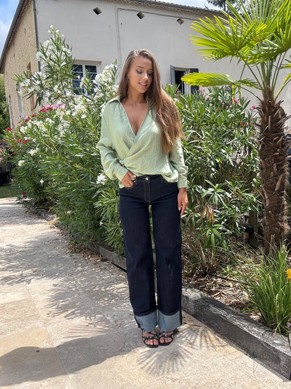 Blouse Cache-Cœur - Vert d’eau