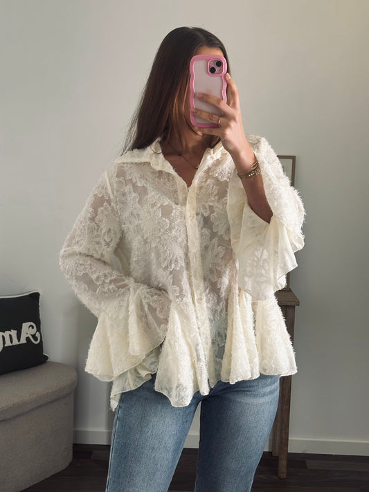 Blouse à Volants - Crème