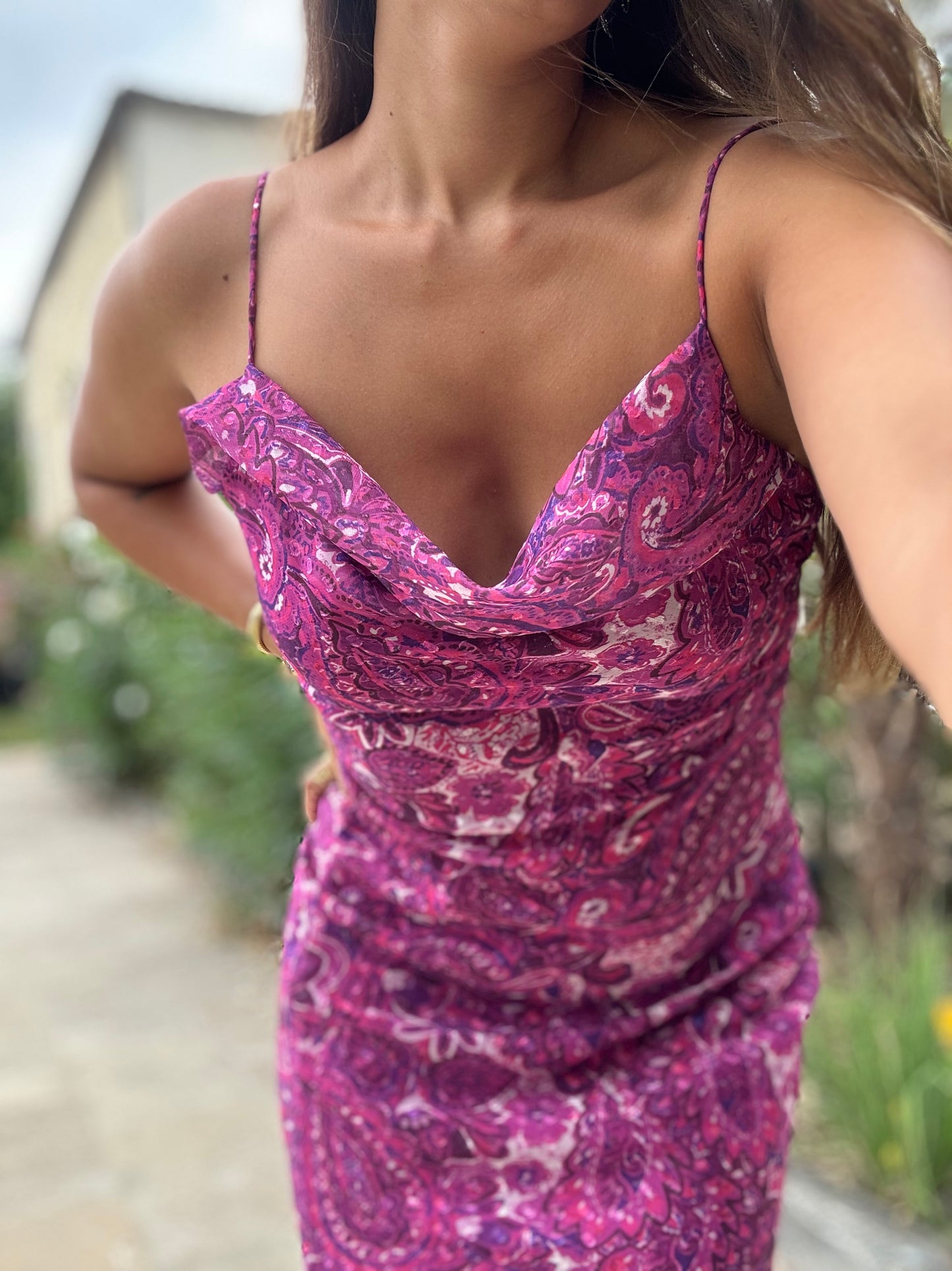 Robe Longue Imprimée - Dos Lacé
