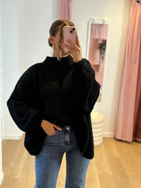 Pull bouclette noir