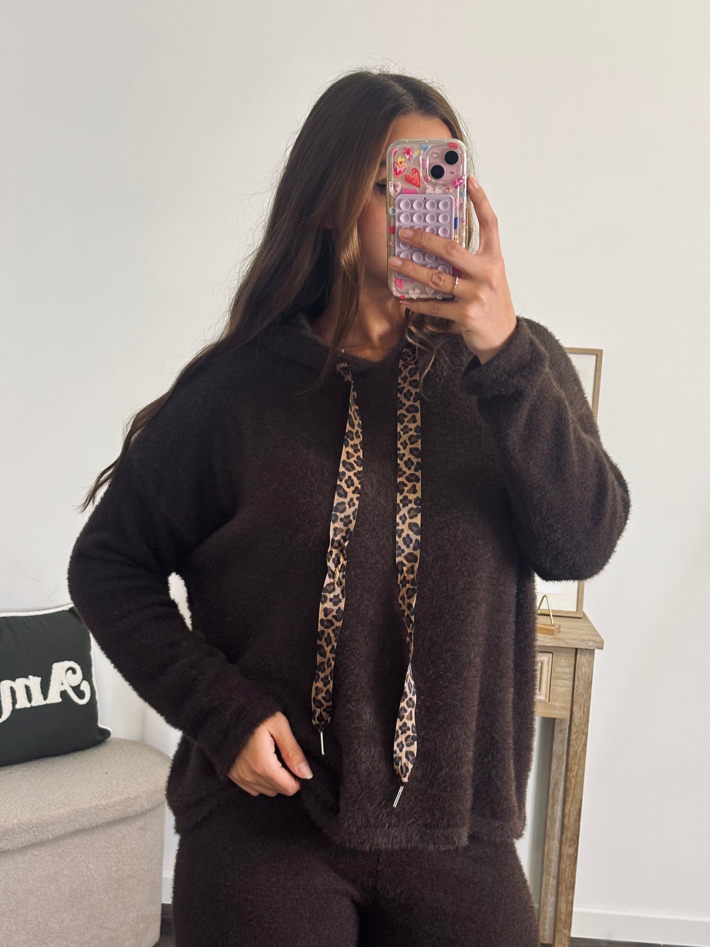 Pull à Capuche Doudou - Chocolat