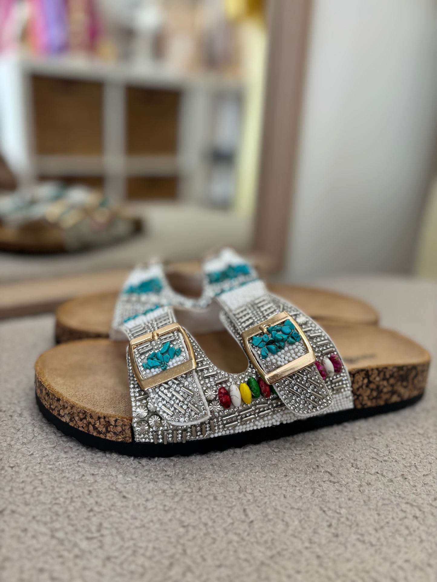 Sandales perles blanches