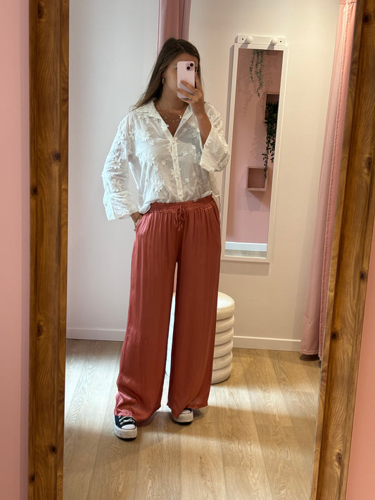 Pantalon Carla vieux rose