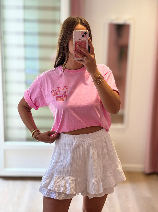 Jupe-Short Gaze de Coton - Blanche