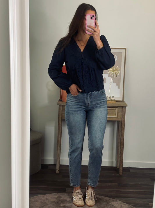 Jean Mom - Bleu Clair