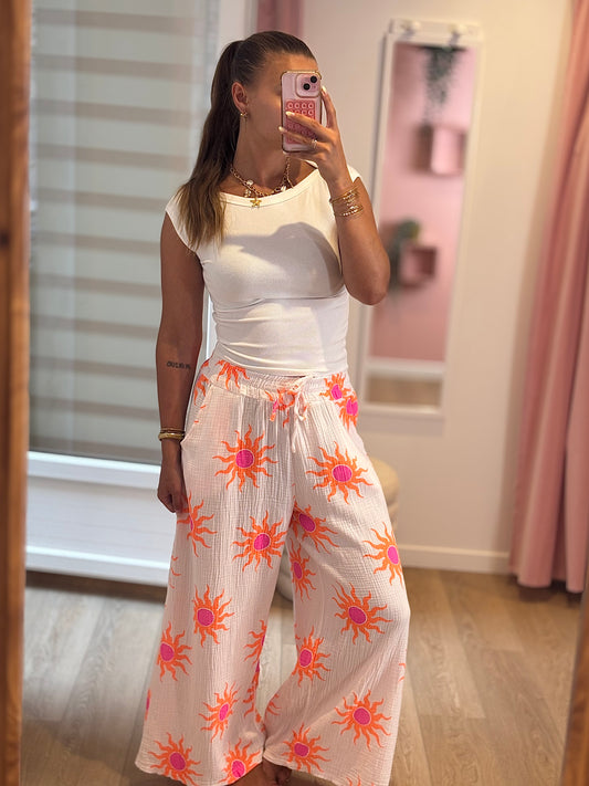 Pantalon en Gaze de Coton - Soleil