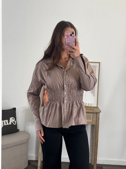 Chemise Smocké À La Taille - Champagne