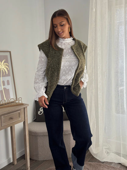 Blouse Fleurie Brodée - Blanche