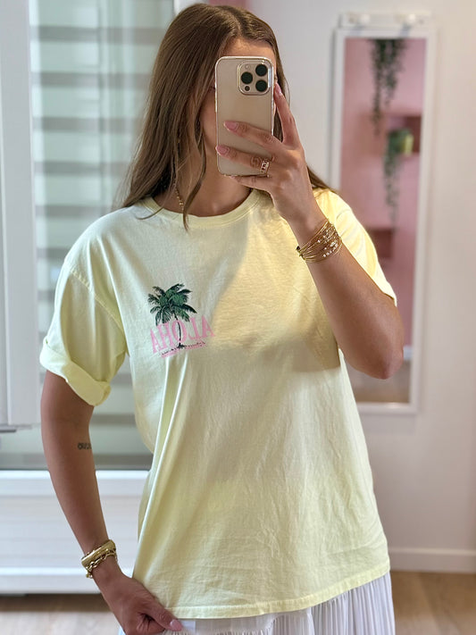 T-shirt ALOHA jaune clair