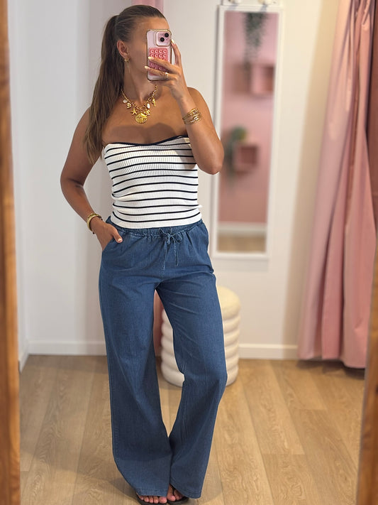 Pantalon Fluide - Effet Denim