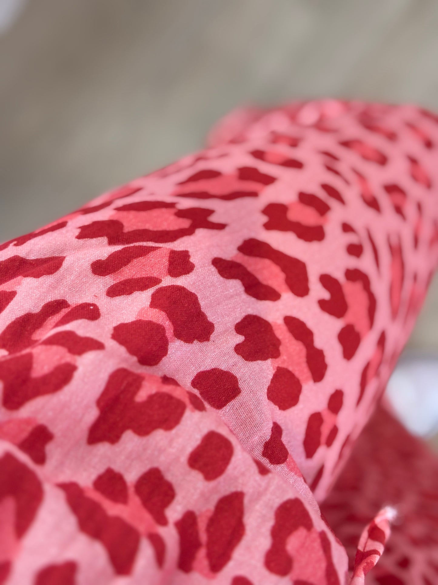 Pantalon Fluide Léopard - Rouge