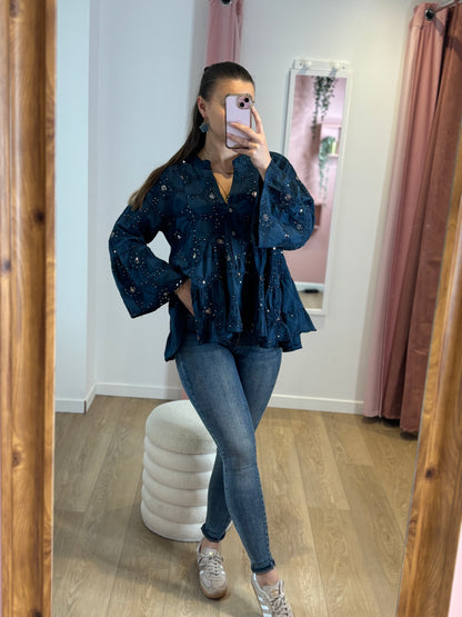 Jean slim push up bleu