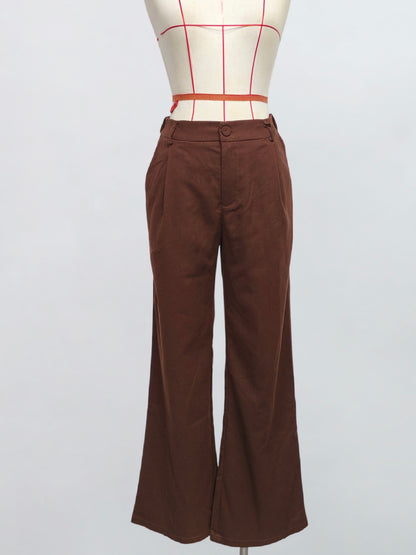 Top Dos Nu Tailleur Effet Lin - Choco
